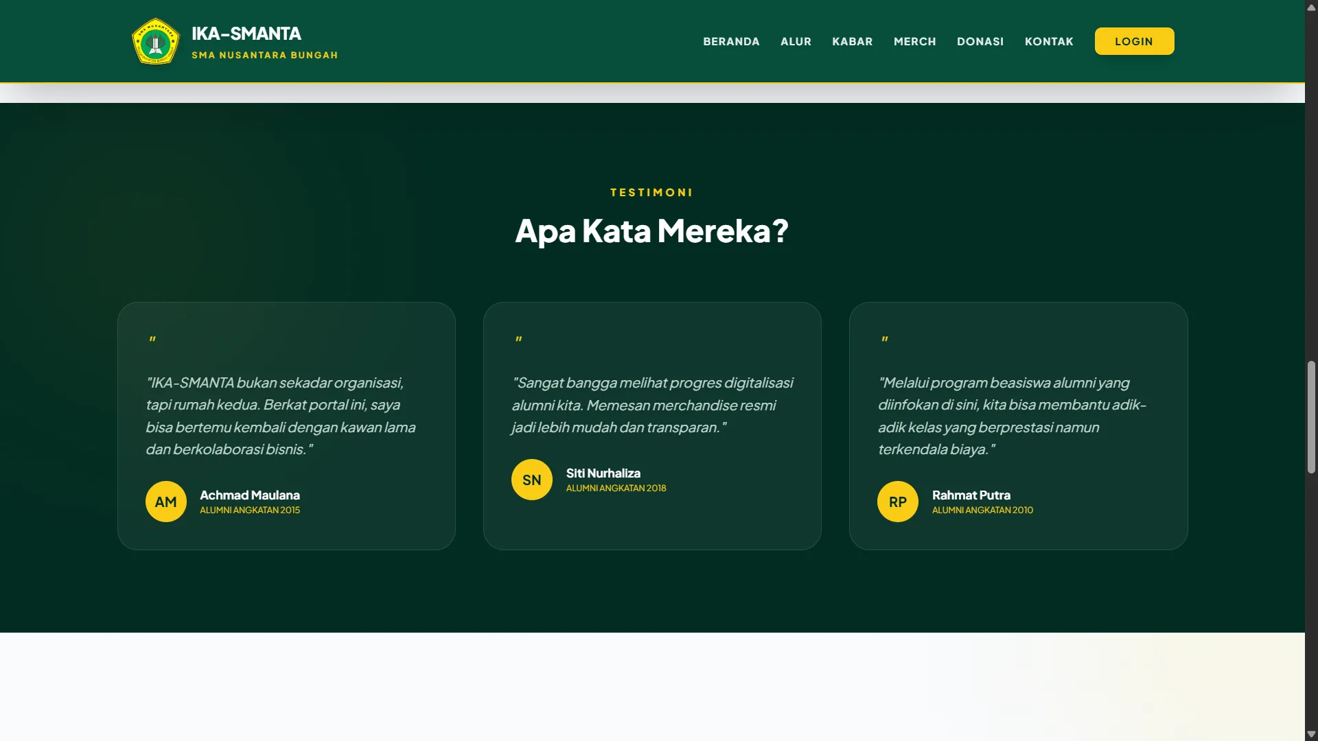 Official Website Alumni SMA Nusantara Bungah